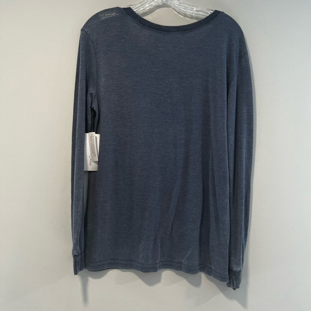 NWT Treasure & Bond Long Sleeve Scoop Neck Space Dyed Top Blue Gray Small - Picture 2 of 7